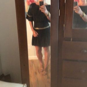 Black mini dress with sequin and bead details